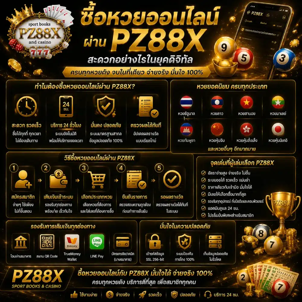 ซื้อหวยออนไลน์ผ่าน PZ88X สะดวกอย่างไรในยุคดิจิทัล